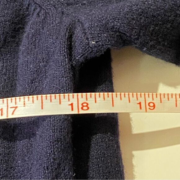 Talbots Lightweight Button Ruffle Nautical Cashmere Blend Cardigan Women Size LP - Picture 7 of 16